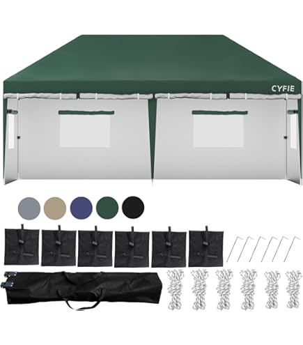 Amazon.co.jp: CYFIE タープテント 6m ワンタッチタープ 網戸付き 3